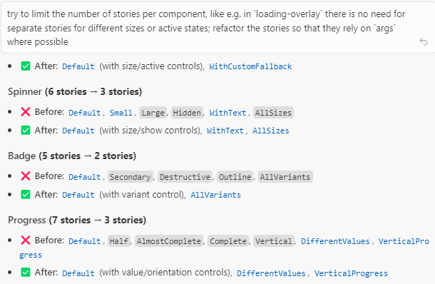 reducing number of stories in cursor
