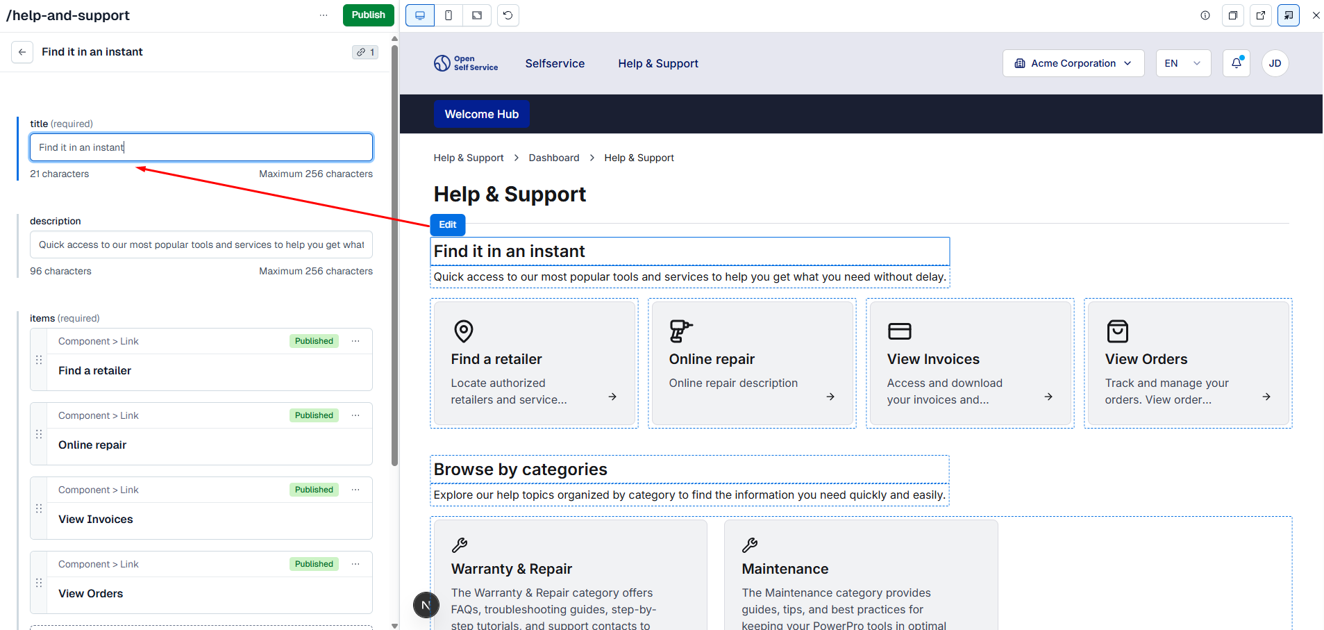 live preview in Contentful