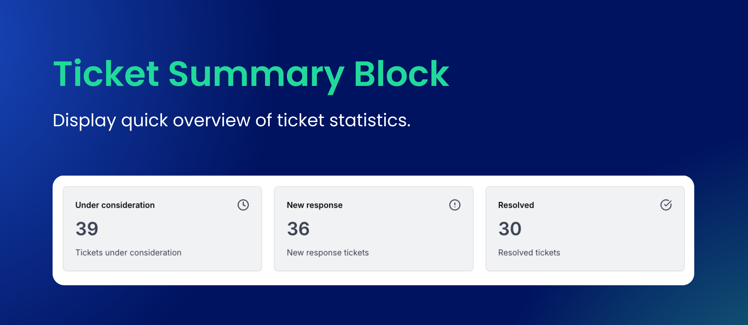 Ticket Summary Block
